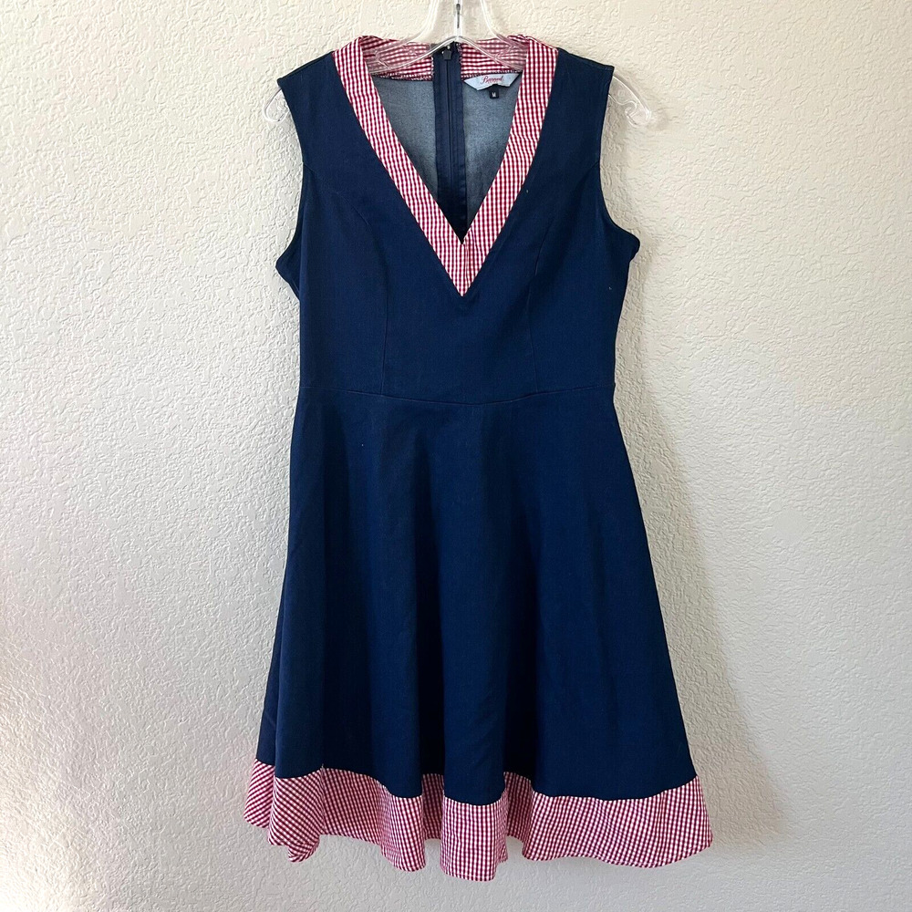 Banned Retro Denim Vintage Retro Rockabilly Fit And Flare Dress Womens M